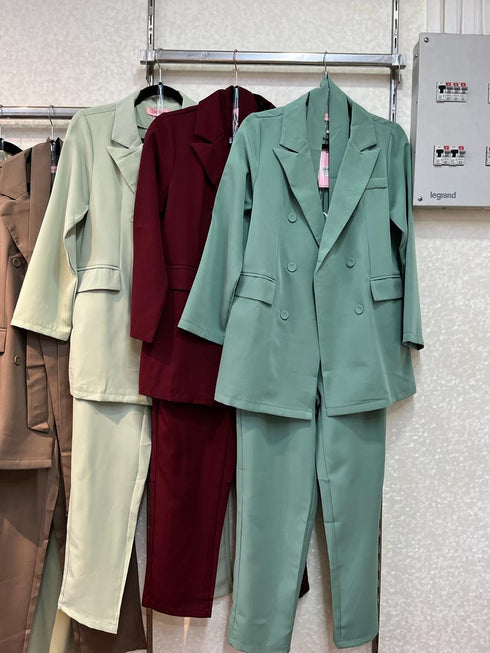 DEVASHOP Two Piece Suit  Blazer With Trouser